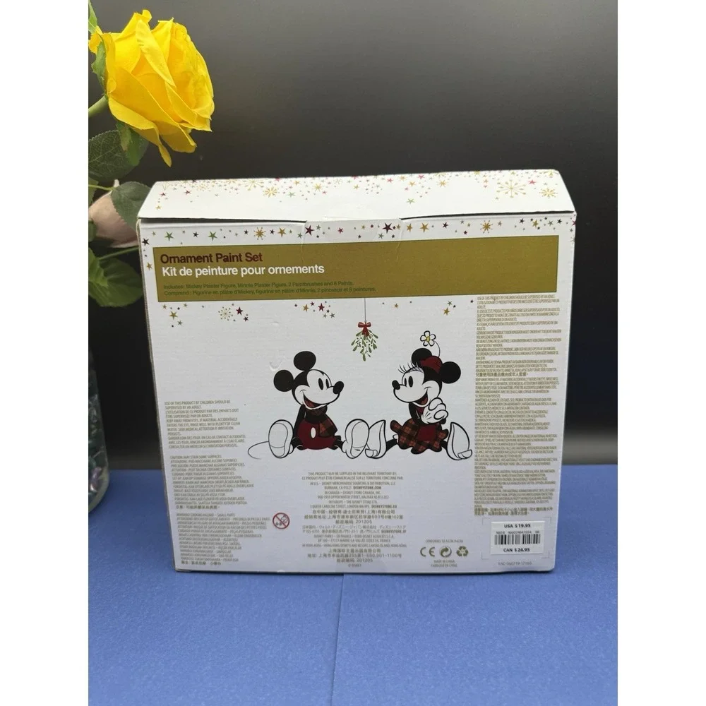 Disney Store Mickey and Minnie Mouse Christmas Ornament Paint Kit Set New In Box